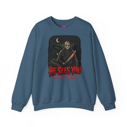 He Sees You Sweater